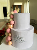 Boho elegant two tier cake
